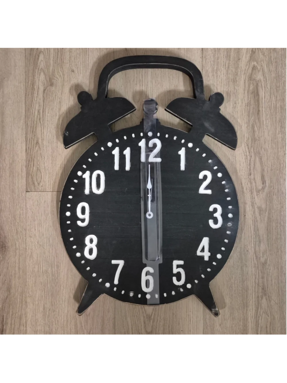 CBK Wall Decor Alarm Clock One Size Black and White